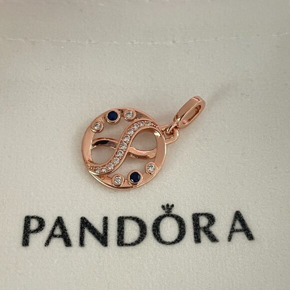 Pandora ME Infinity Symbol Medallion Charm Dangle Rose Gold-Plated with box - Picture 2 of 3